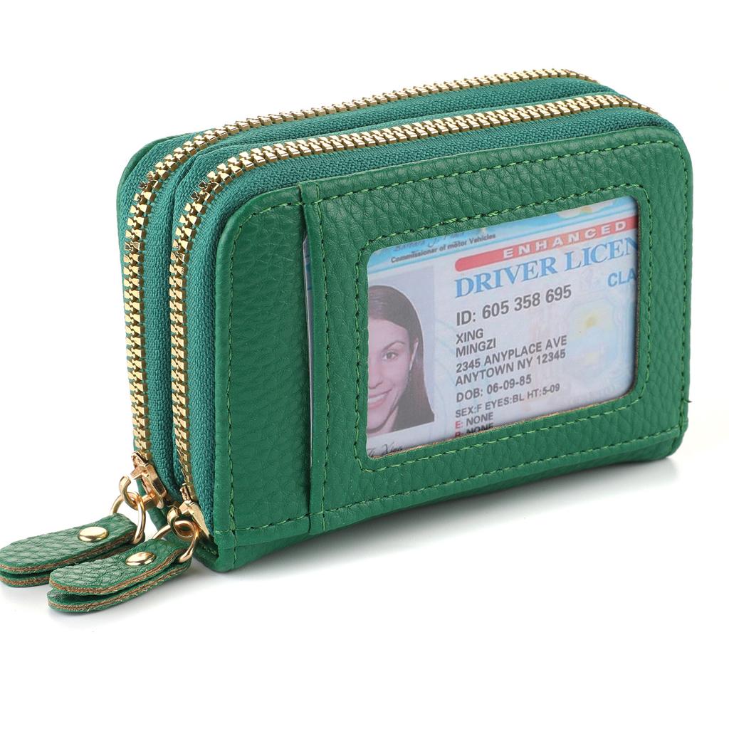 Multi Slot  Holder Fashion Wallet Female Bank Card ID Holder Female PU Leather Protection Case Coin Zipper Wallet