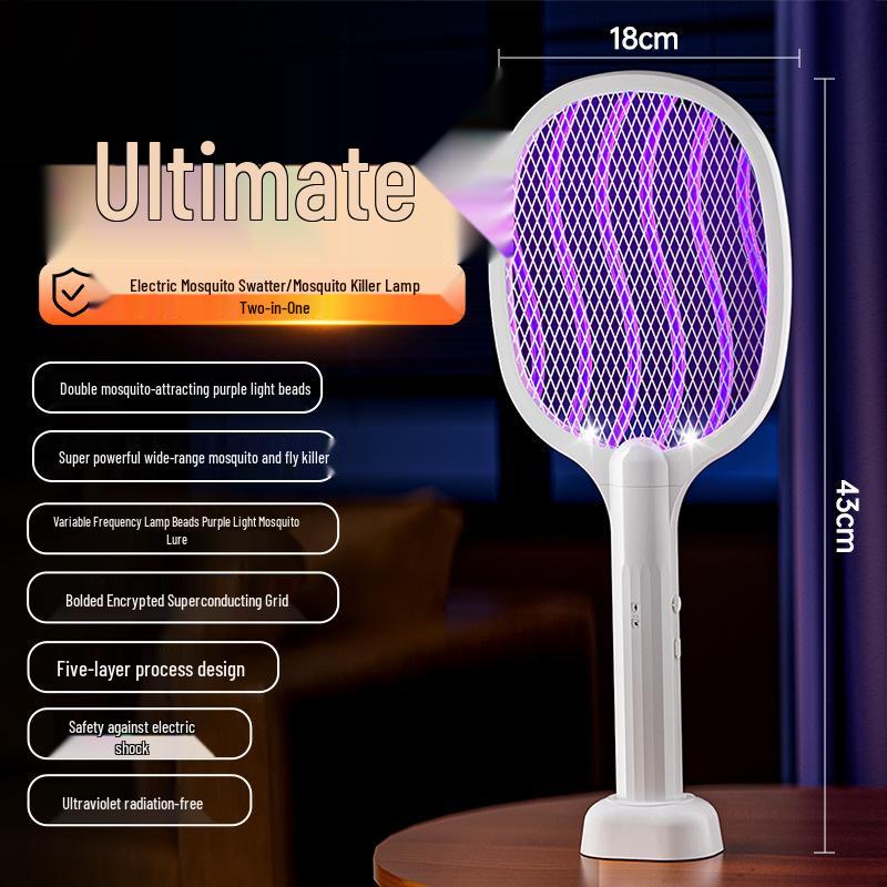 2025 Triple Grid Purple Light Mosquito Killer Lamp & Swatter