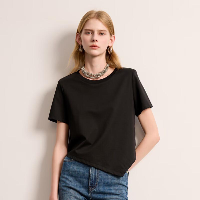 Sancai 2025 Summer Modal Asymmetric Short-Sleeve T-Shirt M