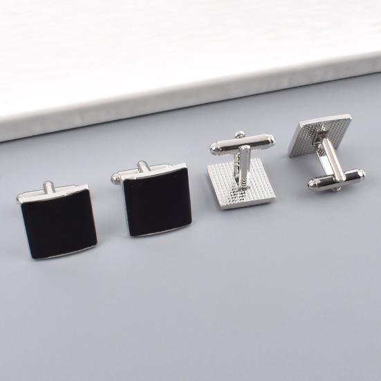 Yousheng 1 Pair Cufflinks Polished Smooth Surface French Style Hollow Twist Round Square Shape Men Suit Shirt Cufflinks  DIY Craft Buttons