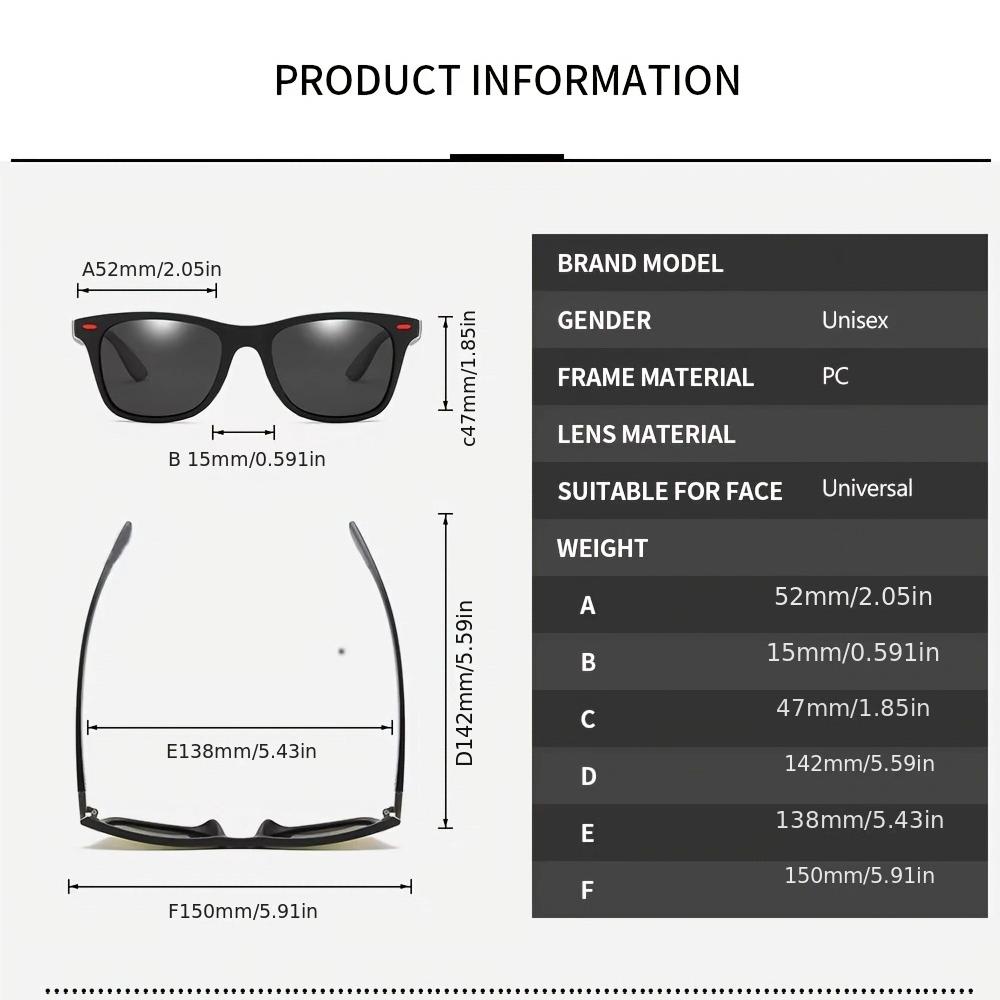 Classic  Sunglasses Men Women Brand Design Driving Square Frame Sun Glasses Male Goggle
