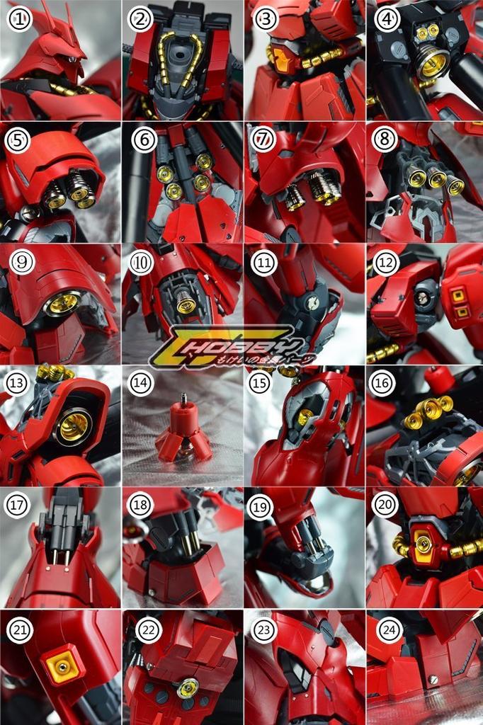 MG Sazabi Metal Vernier Full Set Deluxe Edition 1/100 MSN-04 Ver.Ka (Red) [Used]