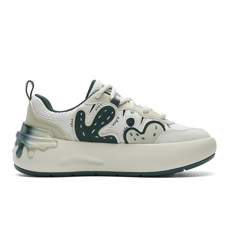 FILA CACTI Coverage Abrasion Resistant Height Increasing Low top Skateboard Shoes Women's Tofu White F12W611208FTH