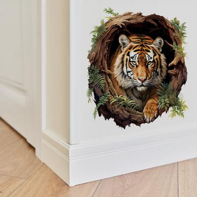 3D Tiger Aufkleber für Heimdeko Selbstklebende Wandkunst Schlafzimmer Wohnzimmer Badezimmer Tür Toilettensitz Erneuerung Dekoration