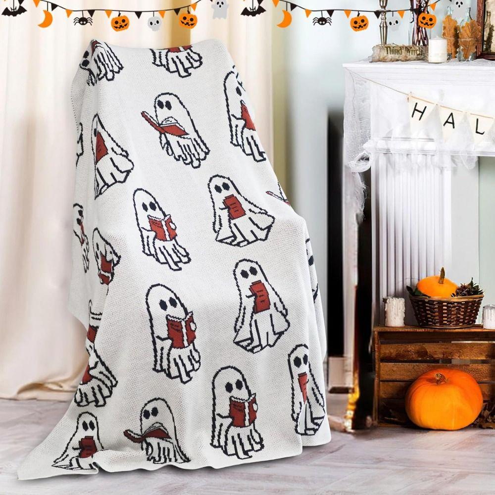 Soft Throw Blanket Cozy Knitted Throw Blanket High Quality Ghost Reading Blanket