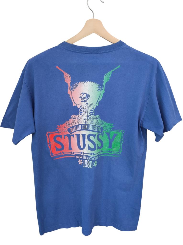 00s OG Stussy Bailar Con Muertos New Mexico city 1980 stussy Photo tee stussy t graphic achieve stussy Street wear Stussy Japan USA Large