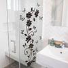 Simple Black Flowers, Butterflies, Vines, Mirrors, Glass Stickers, Home Bathroom Decoration, Self-Adhesive Wall Stickers
