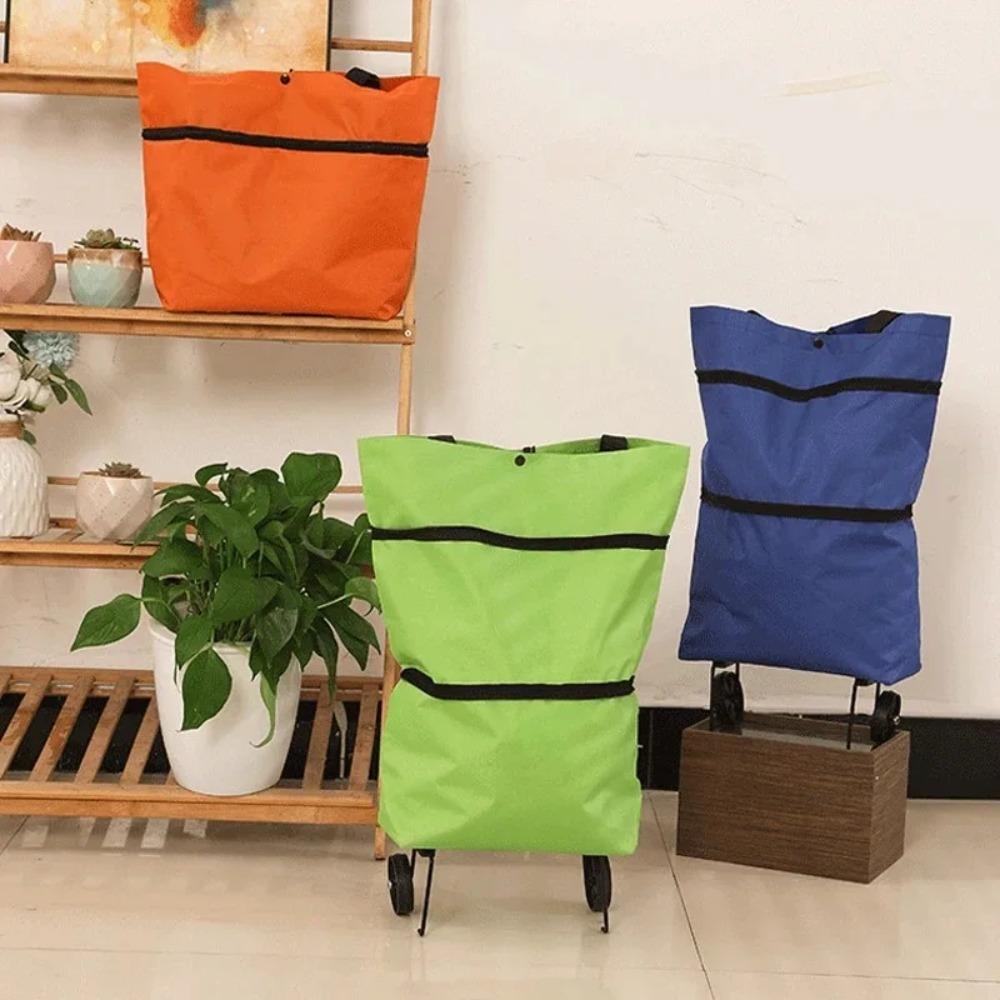 Waterproof Grocery Bag Oxford Cloth Shopping Trolley Foldable Shopping Bag with Wheel  Supermarket