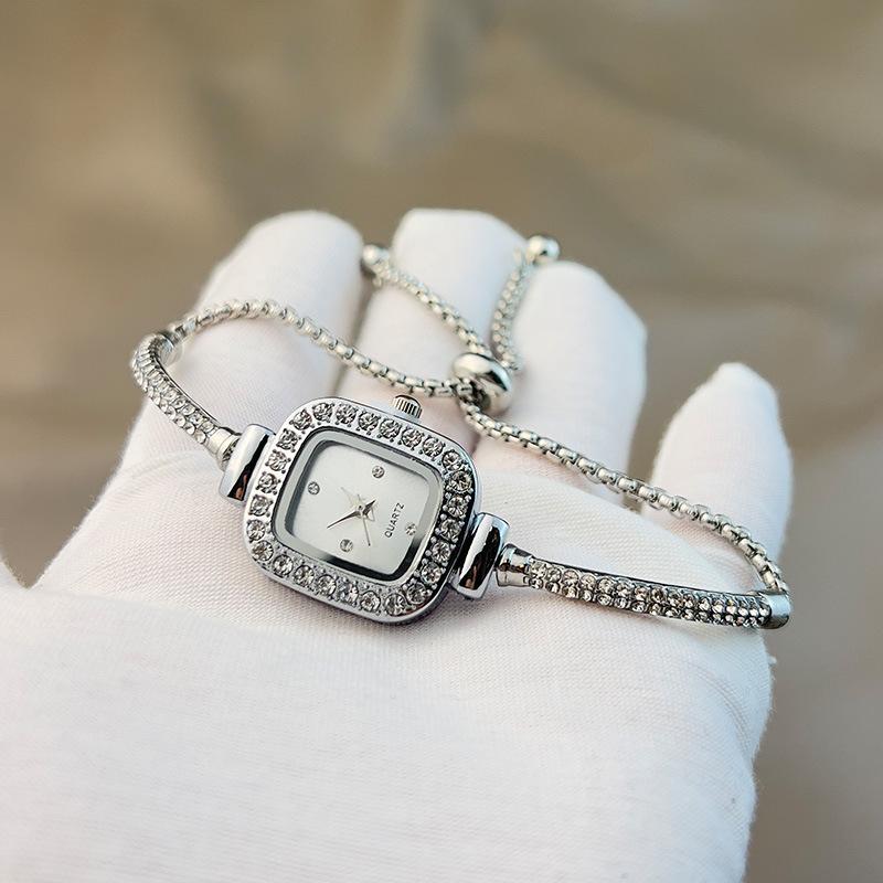 Diamond Bracelet, Small Square Watch, Niche Light Luxury Bracelet, High-end Temperament Women's Watch