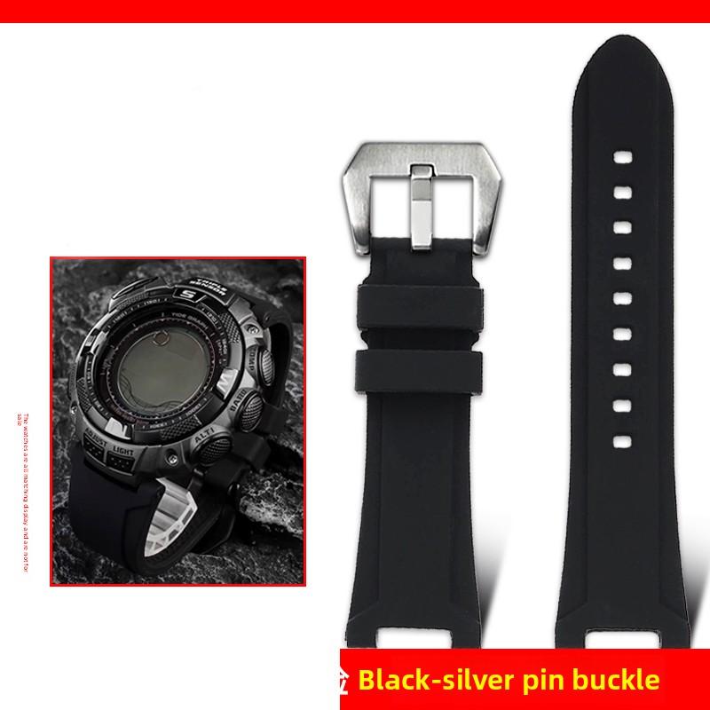 Lightweight Titanium Strap For Casio Watch Protrek PRG-240 PRG-130Y PRW-1500 Concave End Metal Bracelet Men Silicone Rubber Band