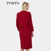 Ports Elegant Retro Vermilion Red Dress