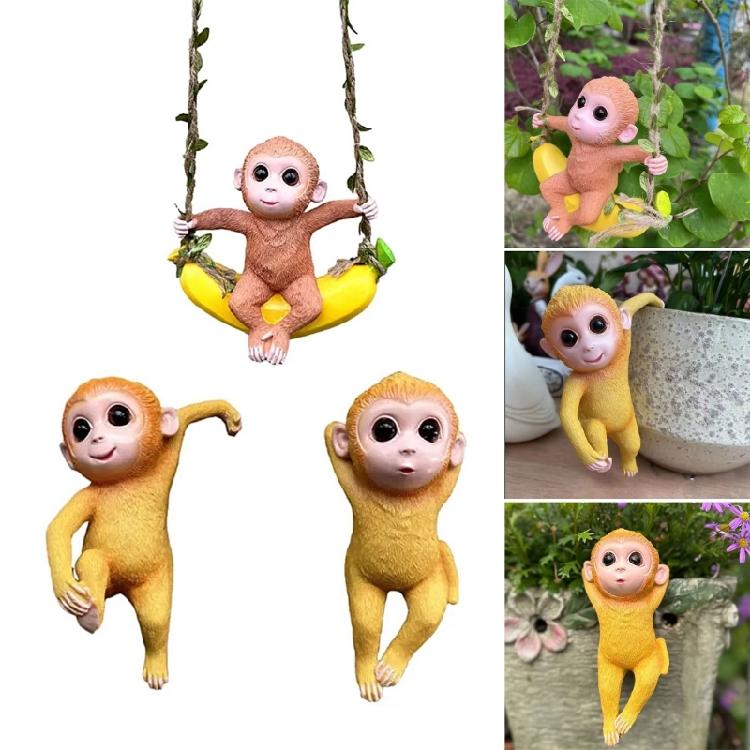 Monkey Pots Hangers, Artisanal Planter Pots Hangers Home Accent for Flower Pots Living Space Shop Display Item