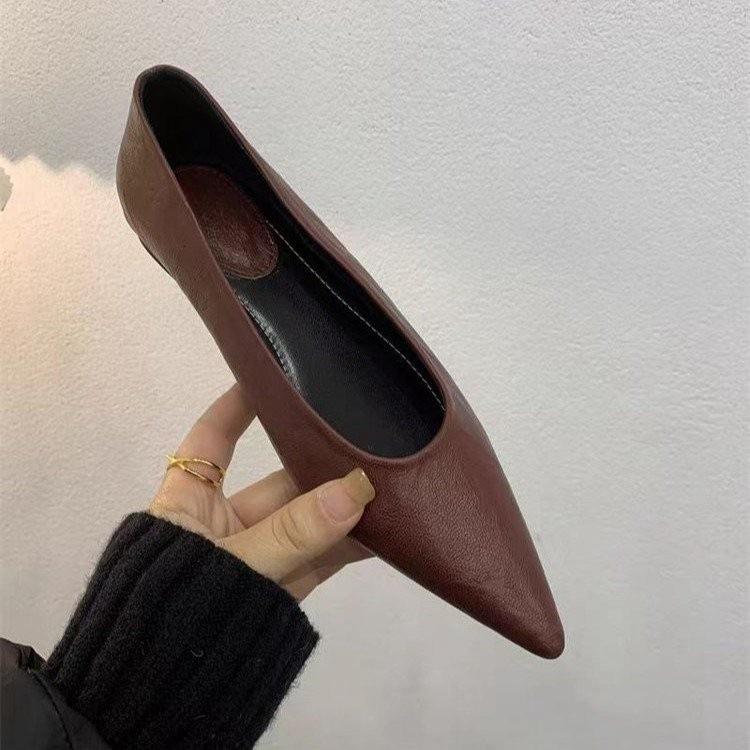 Fashion Spring summer new shallow mouth pointed temperament Baotou casual flat shoes simple comfortable versatile women's shoes