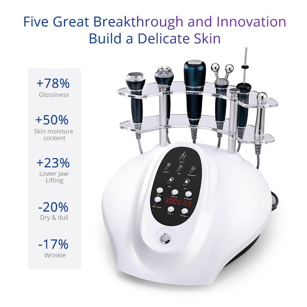 5 IN 1 Ultraschall-Mikrostrom-Radiofrequenz-Kalthammer-Facelifting-Maschine