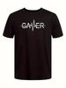 Cotton Blend T-shirt with Gamer Graphic Print - Micro-Stretch Knit Fabric