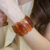 Acrylic Ombre Rectangle Bracelet: Retro Vacation Style, Fashionable, High-End Hand Jewelry.