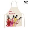 Nail Polish Lipstick Beauty Kitchen Women Apron Household Cleaning Cotton Linen Pinafore Salon Home Cooking Baking Adult Bib