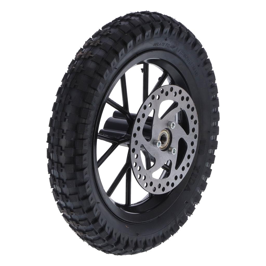 Rubber Front Wheel Tire 12.5x2.75in Disc Brake Sprocket Bolts for 47cc 49cc 2 Stroke Mini Dirt Bike