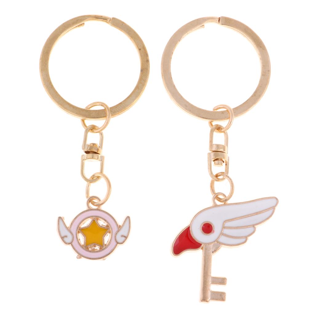 2pcs Womens Bag Purse Pendant Keyring Metal Keychain Car Key Hanger - Brids, as described