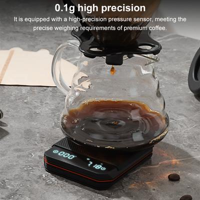 Balança para Espresso com Temporizador 2kg/0,1g Balança Precisa Recarregável de Viagem de Bolso para Café Espresso e Cafés Pour-Over