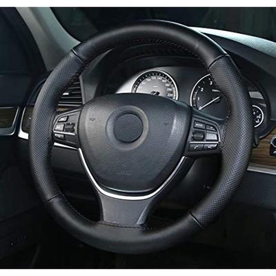 Leather Car Steering Wheel Cover Universal Size For Diy Steering Wheel Cover Non-Slip And Soft 37–38 Cm
