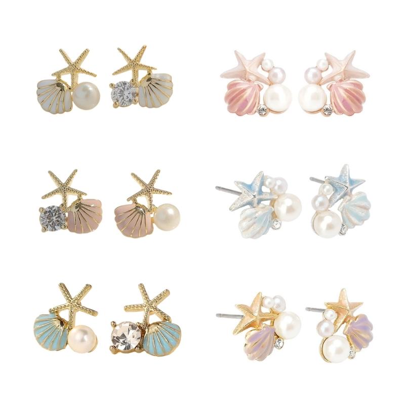 Starfish Studs Earrings Ear Studs Party Jewelry Gift Studs Earring Ear Studs Girl Ear Jewelry Alloy Material for Party