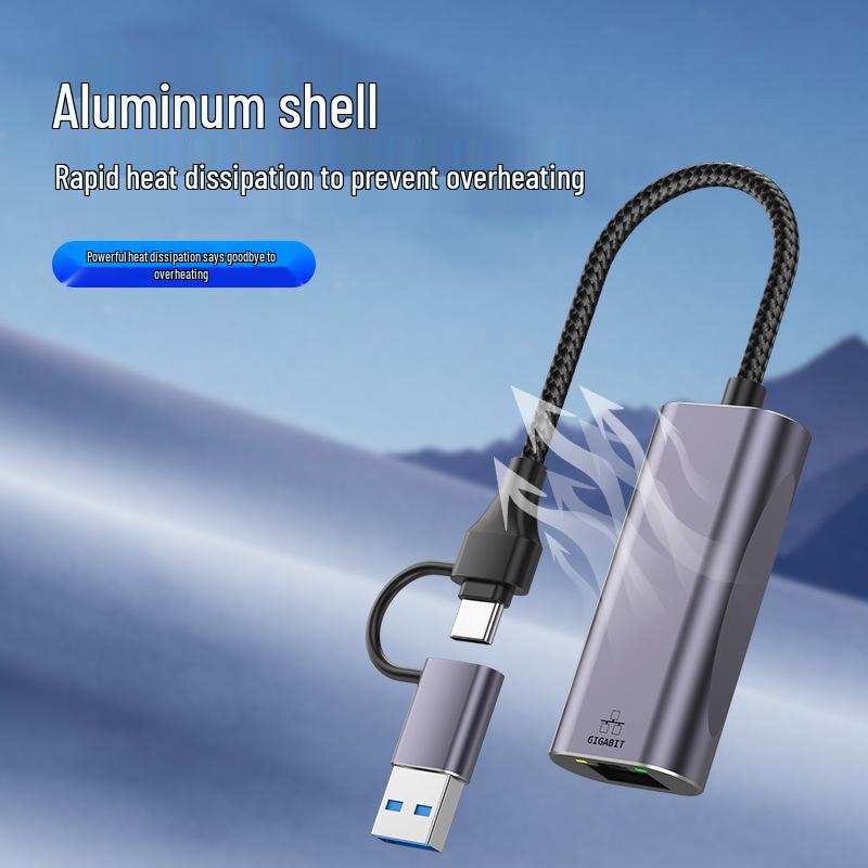 Type-C USB to Gigabit Ethernet Adapter for Laptops, Tablets, and Phones
