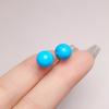 Raw Ore 8.0 Turquoise Stud Earrings Pure Simple Round Blue Earrings Unisex
