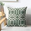 Nordic-Inspired Green Geometric Style Cushion Cover Natural Linen Organic Fabric Printing Breathable Perfect For Home Decor