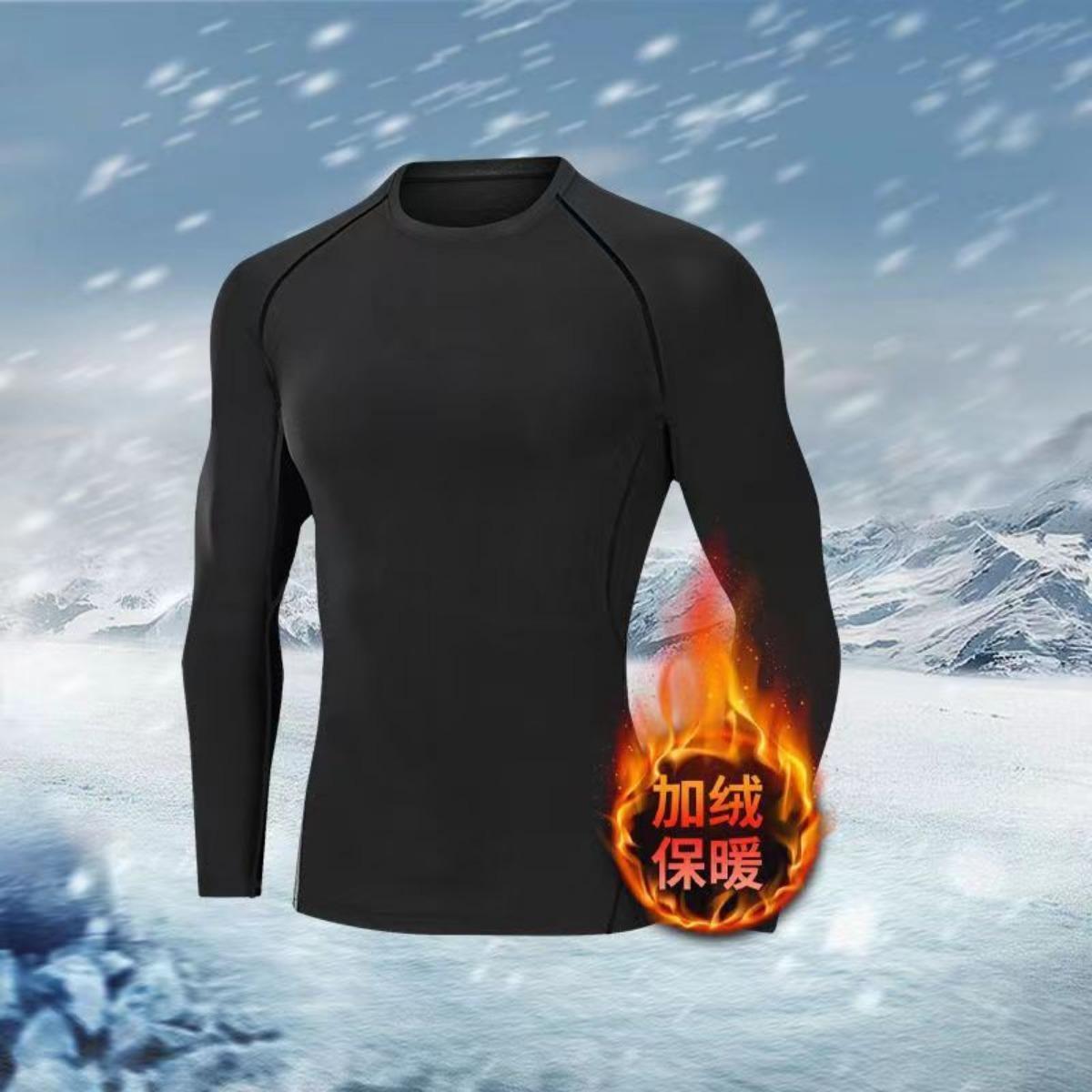 

Плюшевый спортивный костюм для мужчин на осень и зиму, для активного отдыха, катания на лыжах, бега, быстросохнущая, облегающая фитнес-одежда, термобелье 4XL