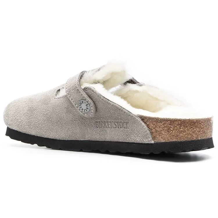 Birkenstock Boston Comfortable Versatile Breathable Non-Slip Closed-Toe Slippers Unisex slippers Gray 1017651BOSTONSTONE