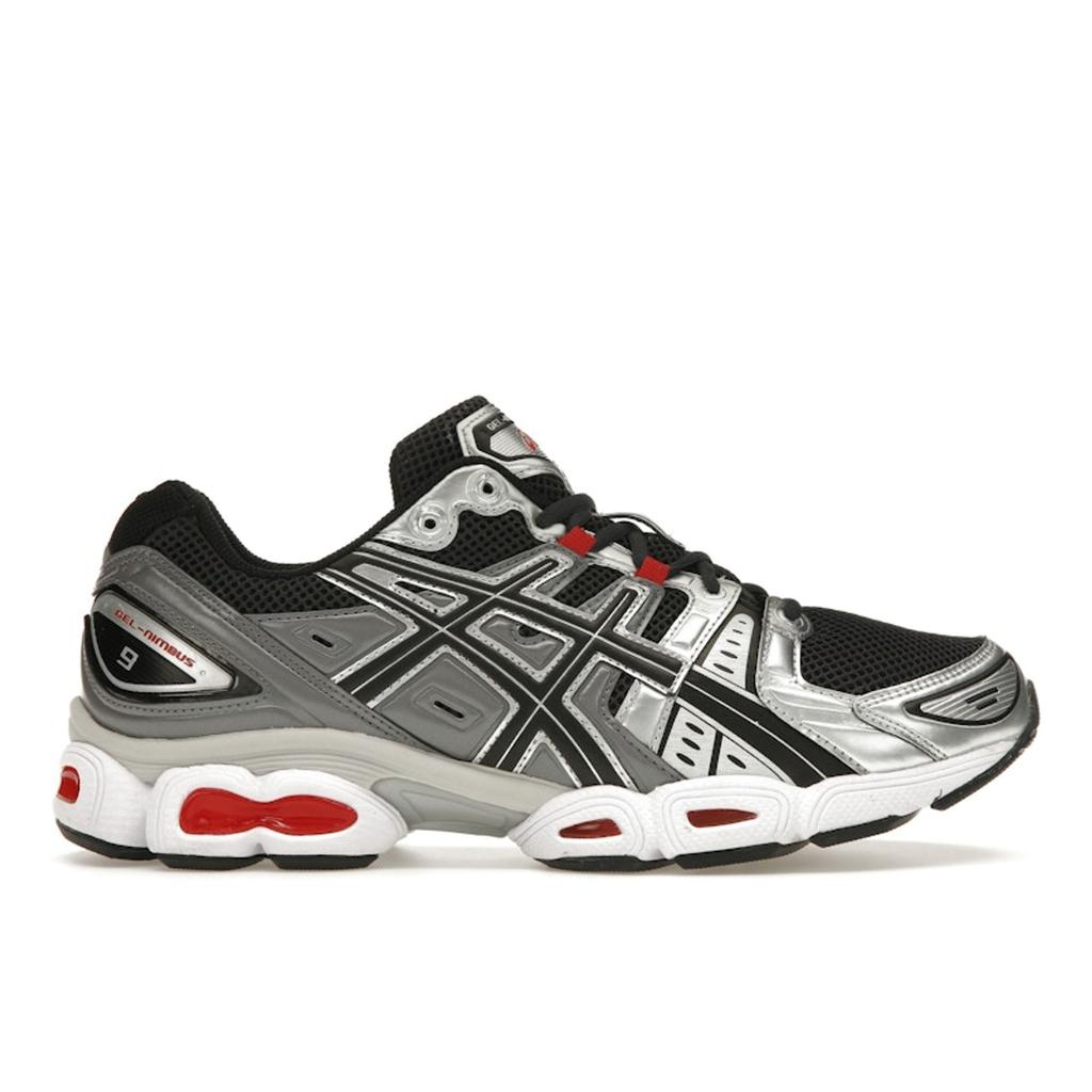 Asics Gel Nimbus 9 Grafitově šedá červená Unisex tenisky Čistě stříbrná 1201A424-023