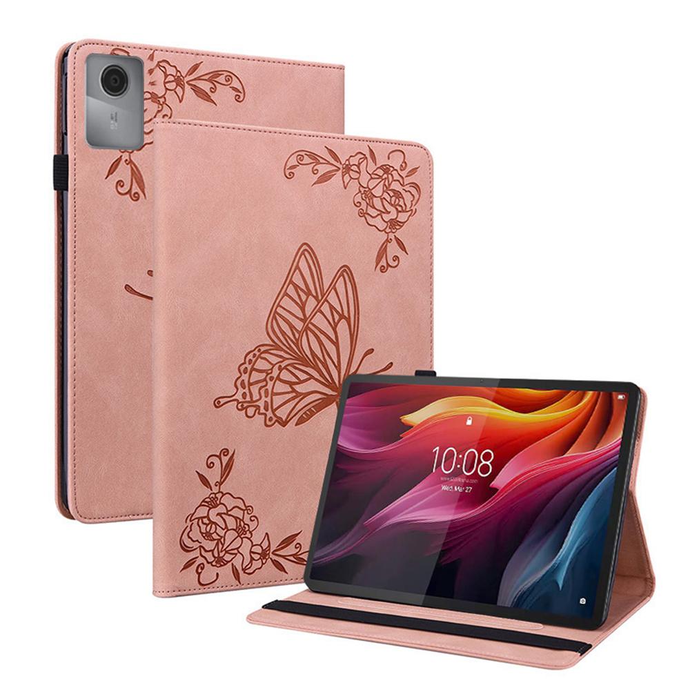 For Lenovo Idea Tab (TB336ZU/TB336FU)/Xiaoxin Pad 11 2025 Case Butterfly Flower Imprint PU Leather Tablet Cover with Card Slots