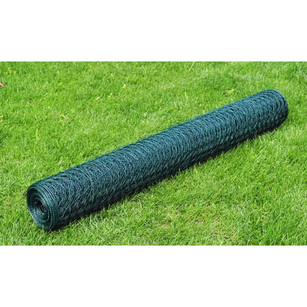 Vidaxl Siatka Ogrodzeniowa, Stal, 1X25 M, Ciemnozielona