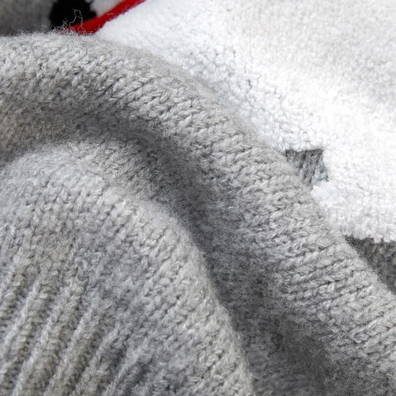 Damen Cartoon Revers Langarm Strickpullover