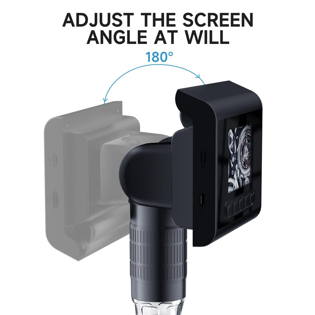 2.4'' LCD Digital Microscope, 1080P 1000X Magnification Zoom Microscope Camera, Portable Magnifier