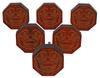 IBA Indianbeautifulart Brown Engraved Knobs 10 Pc Furniture Wooden Scallop Knobs Rustic Drawer