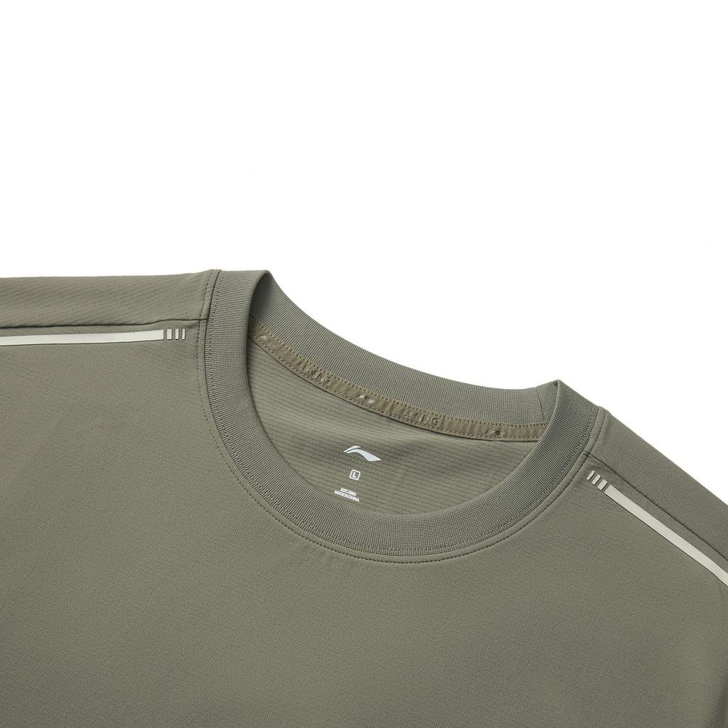 Li Ning Herbal Tea T-Shirt Casual Sports Versatile Comfortable Breathable Short Sleeve Men T-Shirts Tea-Green ATSV509-2