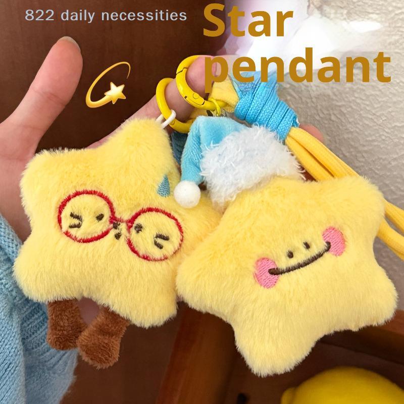 Sød Kreativ Plys Stjerne Dukke Vedhæng Nøglering Kawaii Plys Fyldt Dukke Vedhæng Rygsæk Håndtaske Bil Dekoration Vedhæng Gaver