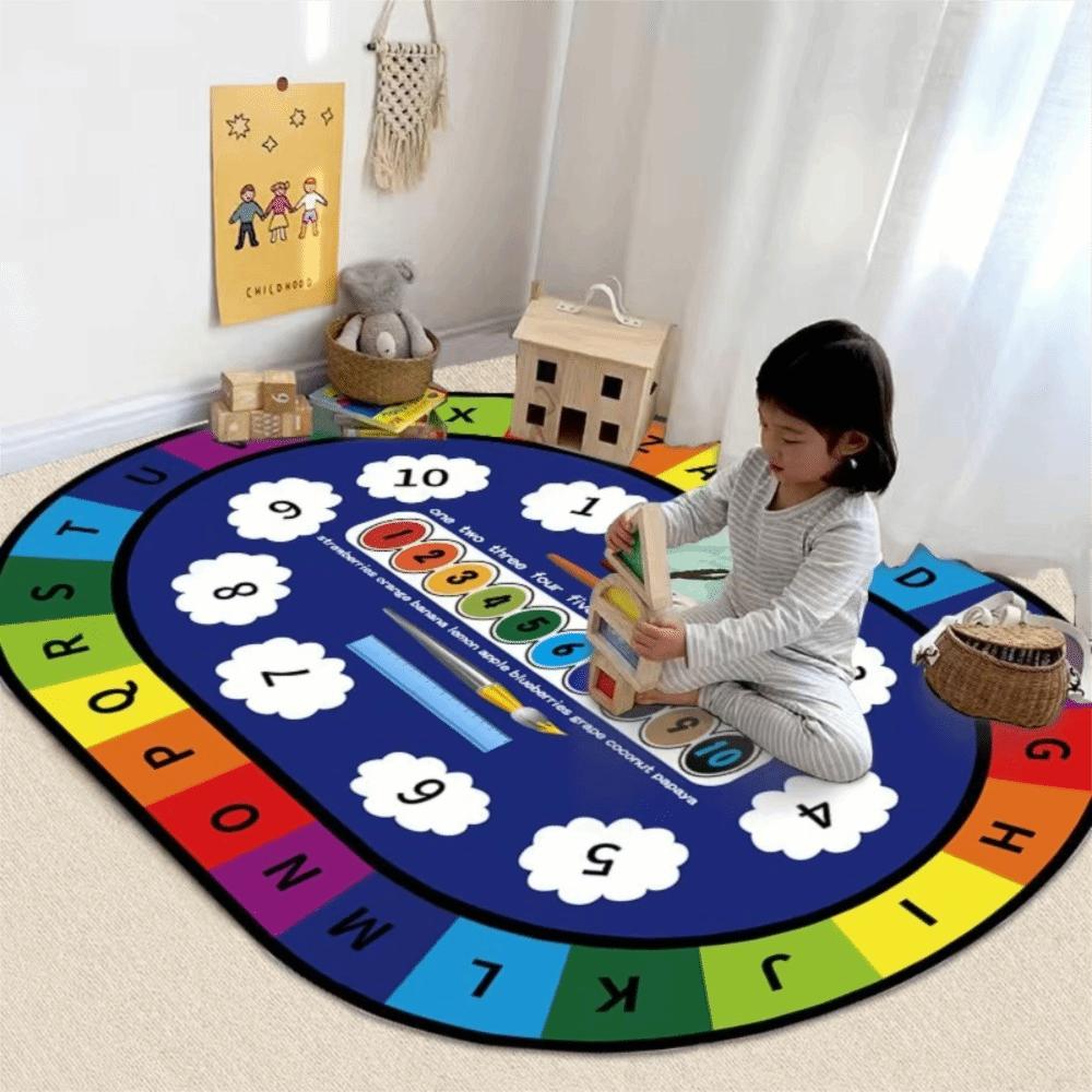 Animal Number Educational Carpet Cartoon Pattern Play Mat Kids Education Hopscotch Carpet  Bedroom