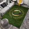 Lord of the Rings One Ring Elvish Script Green Gold Fantasy Art Area Rug Carpet Living Room Decor