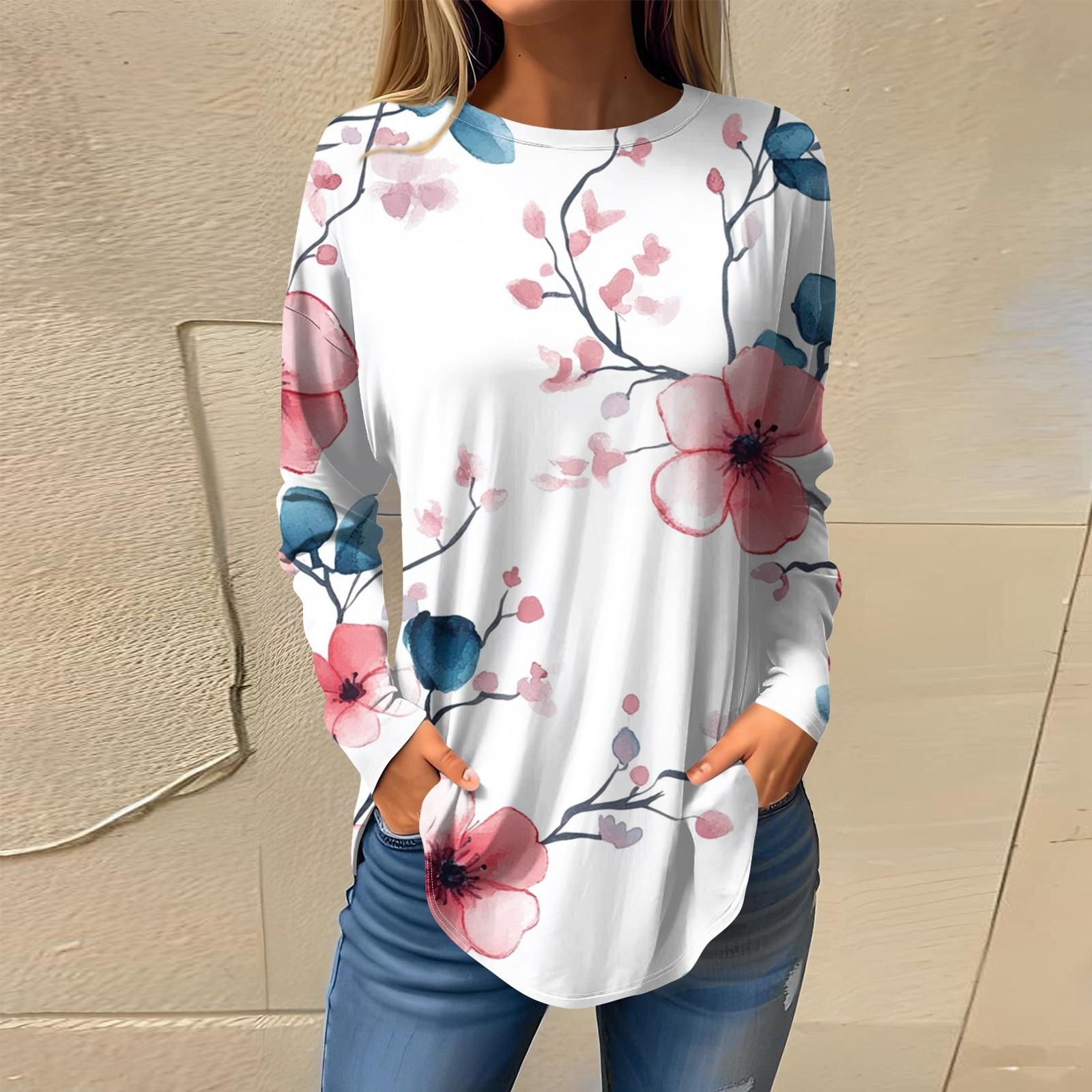 

Женская мода с длинным рукавом и круглым вырезом, винтажный асимметричный пуловер XL белый