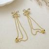 Elegant French Diamond Bow Tassel Stud Earrings - Versatile Design for Fashionable Commuting and Stylish Occasions
