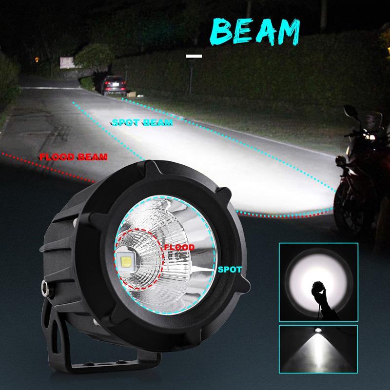 Motorcycle Led Headlight Spot Lamp Off-road Led Fog Lights Motorbike Scooter Vehicle Truck Running Lighting 3000K 6500k