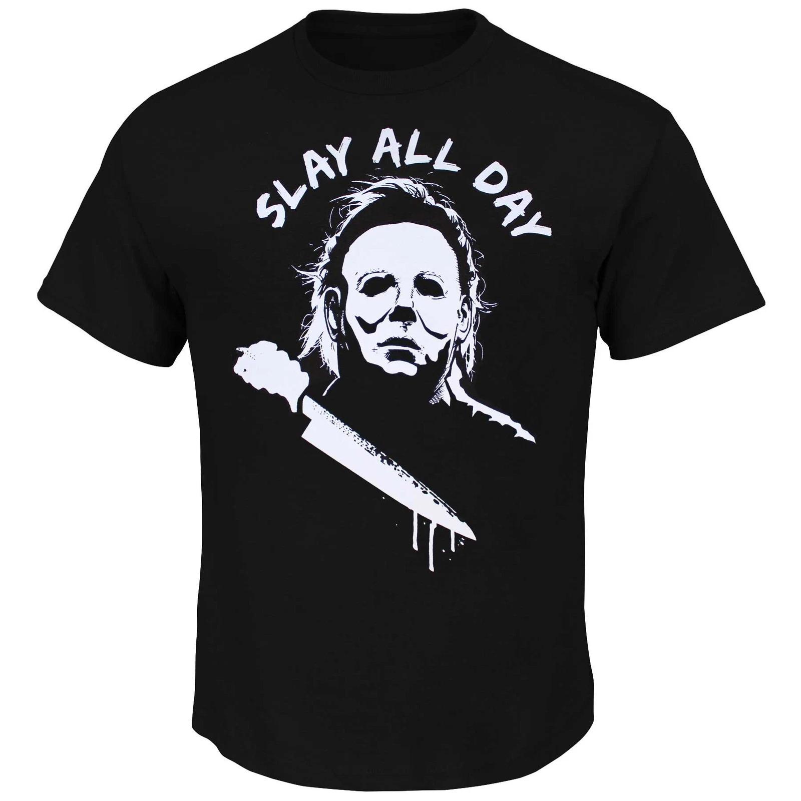 Halloween Michael Myers Slay All Day Men s T-Shirt, Black 3XL