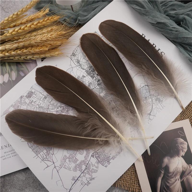 15-20cm Hard Stick Goose Feathers Natural Swan Pluma Handicraft Accessories Colorful Dream Catcher Feather Decoration