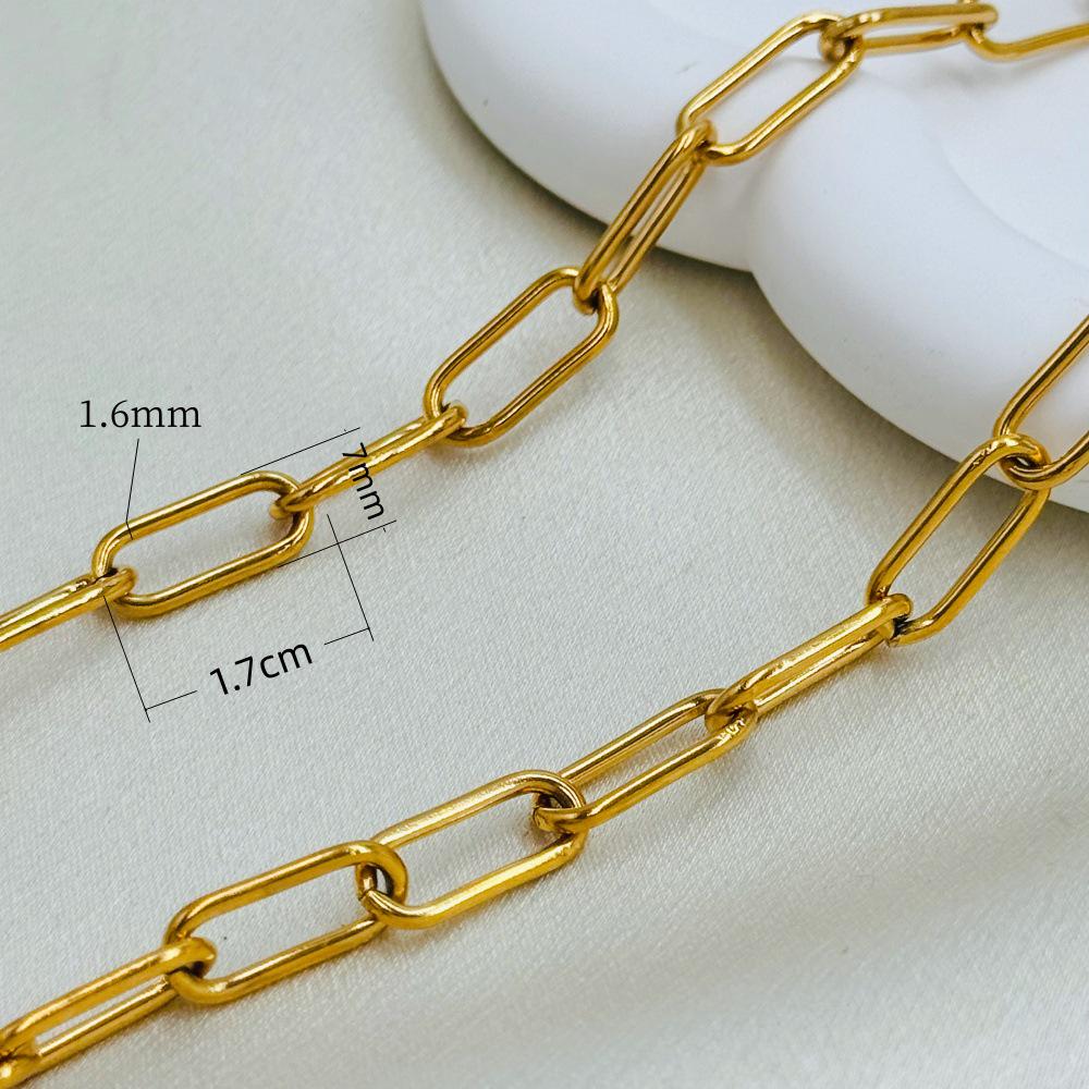 Classic Minimalist Paperclip Necklace with OT Clasp – Versatile European & American Fashion Jewelry Choker