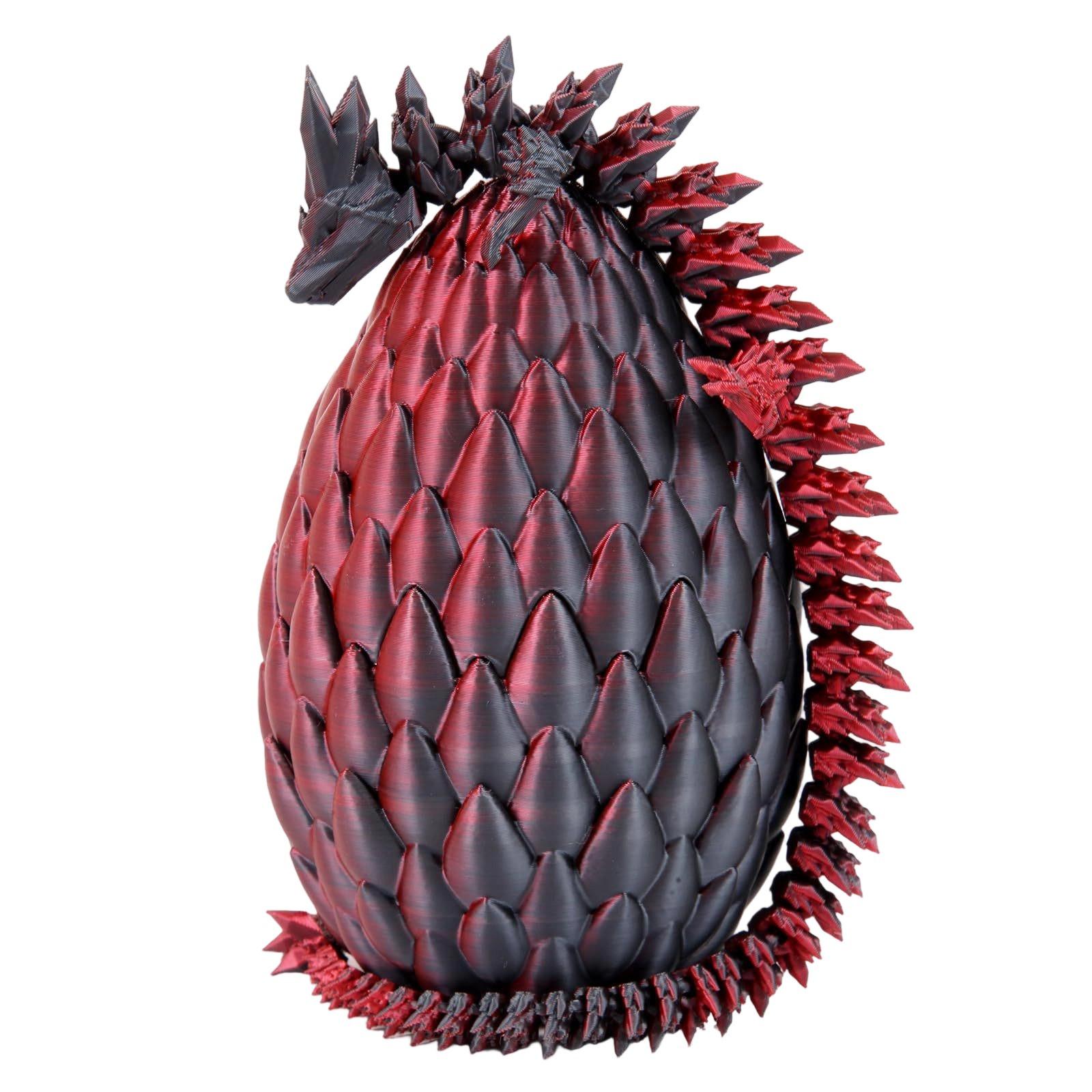 

Таинственный дракон в костюме-яйце, 3D-печатный дракон с яйцом, Полностью шарнирно-сочлененный гибкий дракон с яйцами, 3D-печатная подарочная игрушка One Size винный