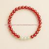 Gold Agate Women's Exquisite Red Woven Bead Bracelet