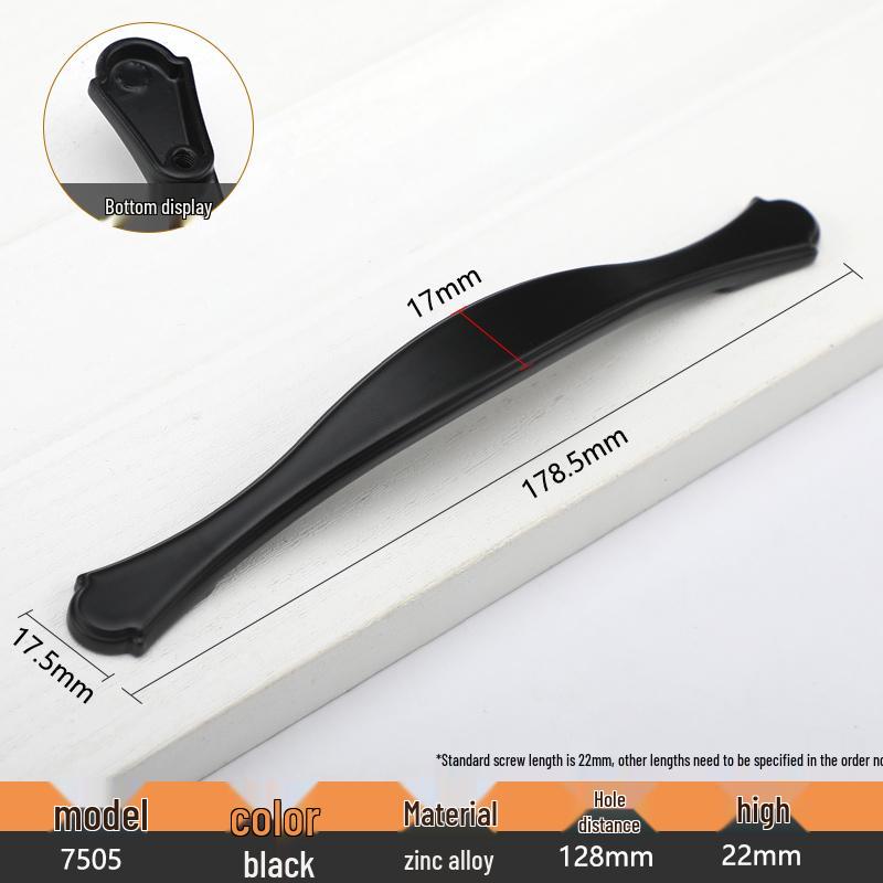 Modern European Black Handle for Cabinets and Wardrobes